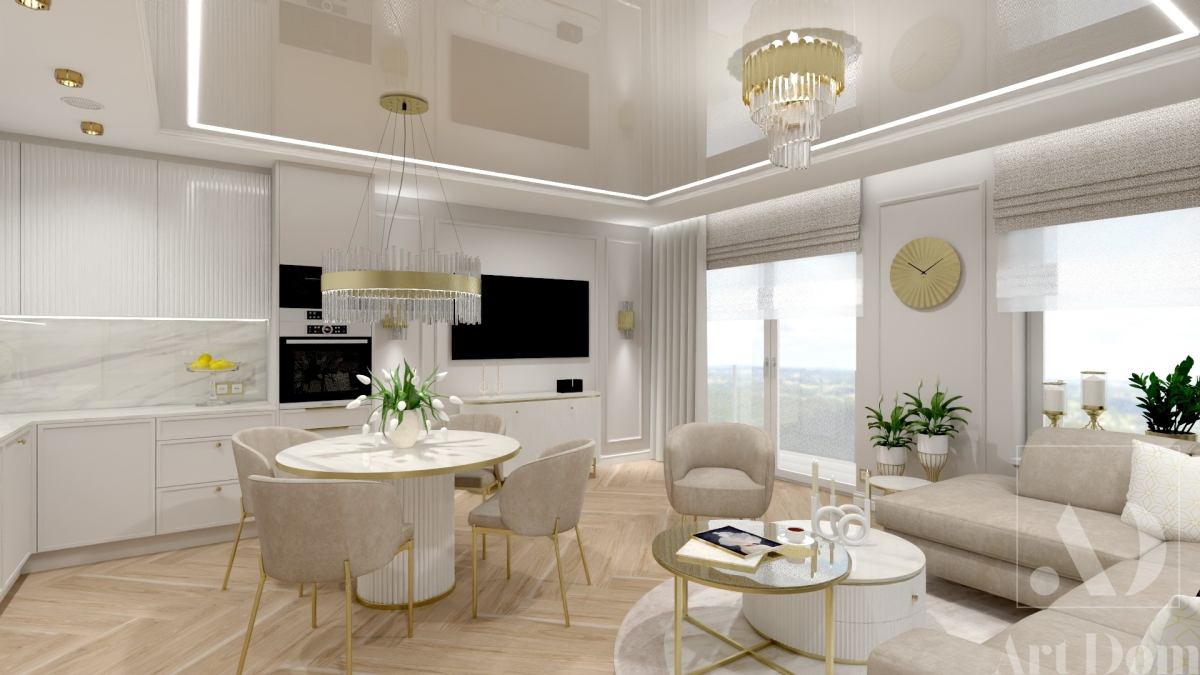 8 Strefa dzienna z lampami glamour